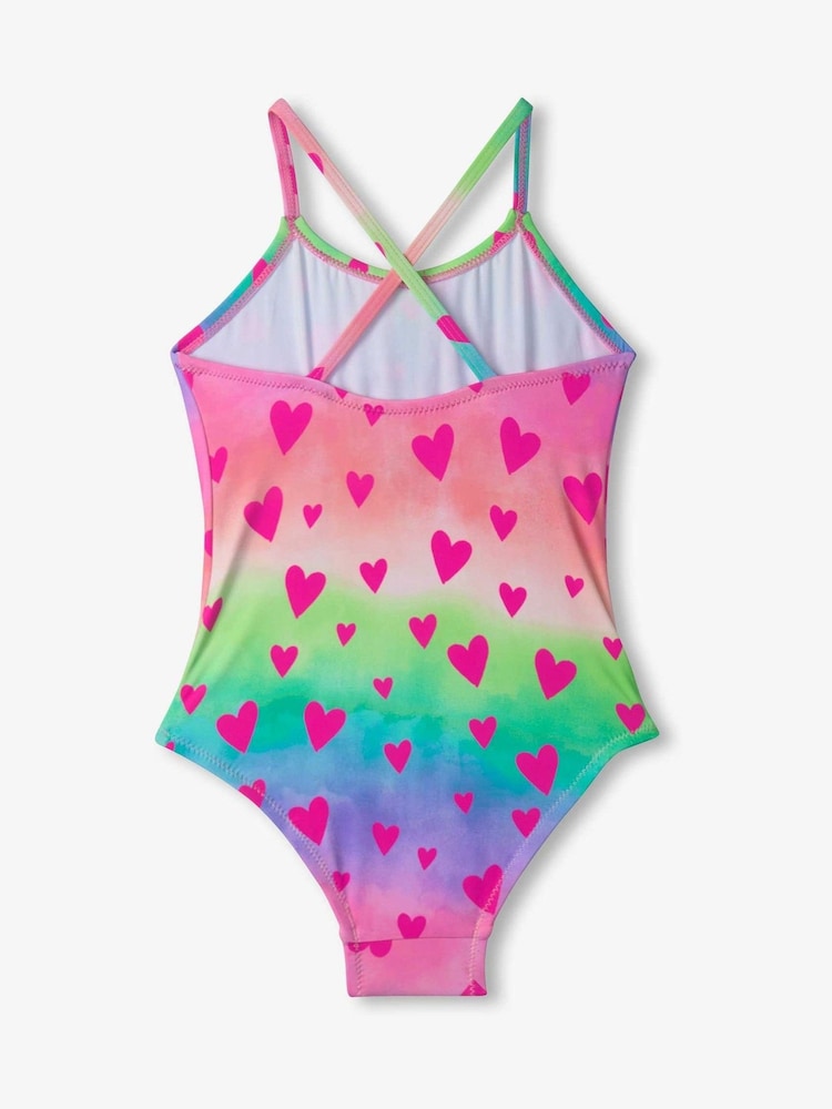 Hatley Pink Kaleidoscope Hearts Ruched Front Swimsuit - Image 4 of 4