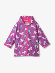 Hatley Purple Leaping Horses Zip Up Rain Jacket - Image 2 of 4