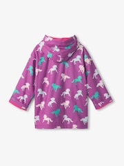 Hatley Purple Leaping Horses Zip Up Rain Jacket - Image 3 of 4