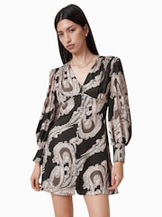 AllSaints Black Auden Dress - Image 2 of 7