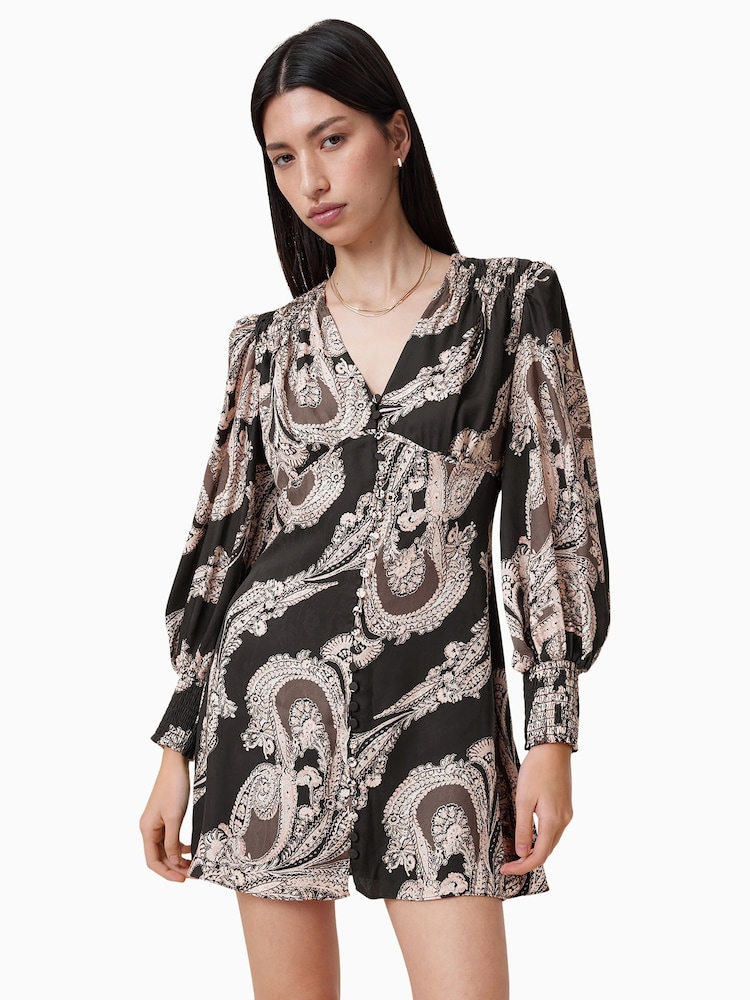 AllSaints Black Auden Dress - Image 2 of 7
