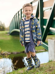 Hatley Blue Under Construction Zip Up Rain Jacket - Imagen 1 de 4