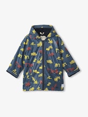 Hatley Blue Under Construction Zip Up Rain Jacket - Imagen 3 de 4