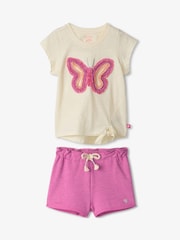 Hatley Purple Butterfly T-Shirt and Shorts Set - Image 1 of 2
