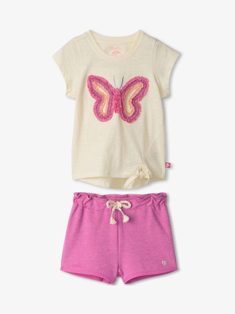 Hatley Purple Butterfly T-Shirt and Shorts Set - Image 1 of 2