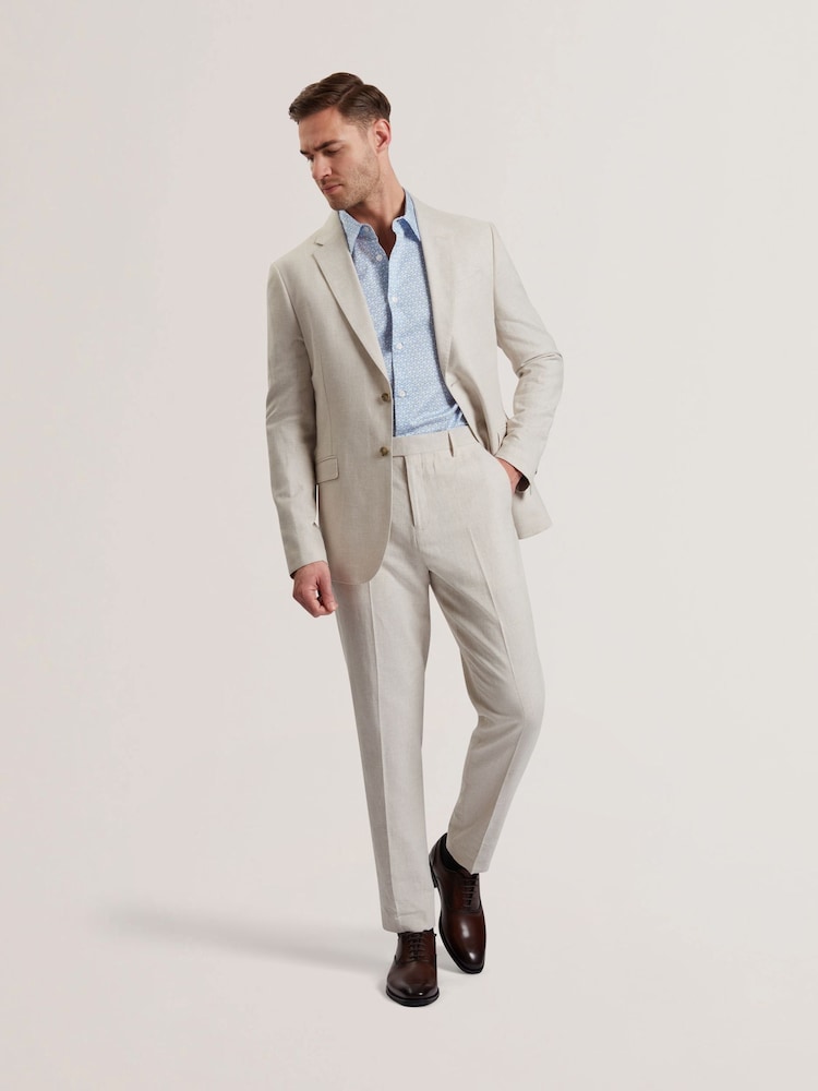 Ted Baker Cream Kenleyj Linen Blazer - Image 2 of 6
