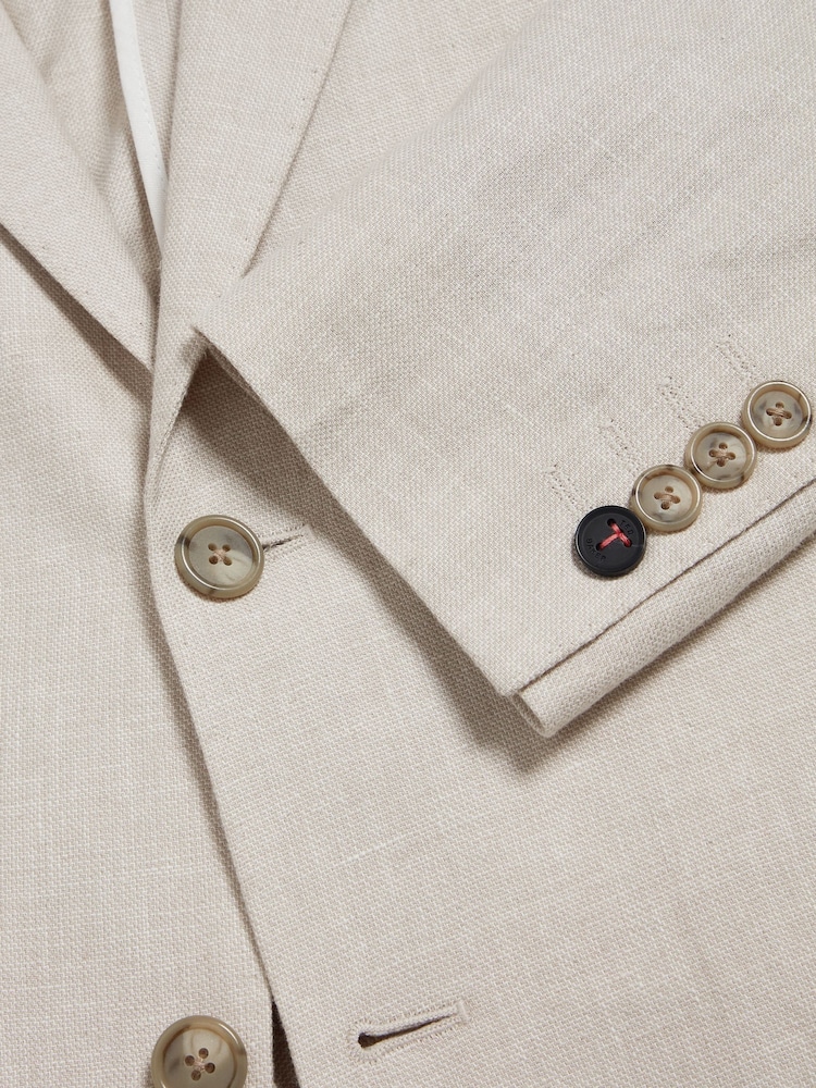 Ted Baker Cream Kenleyj Linen Blazer - Image 6 of 6