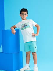 Hatley Blue Mix Tape T-Shirt and Shorts Set - Image 1 of 2