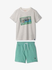 Hatley Blue Mix Tape T-Shirt and Shorts Set - Image 2 of 2
