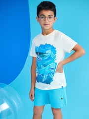Hatley Blue Beware of Shark T-Shirt and Shorts Set - Image 1 of 2