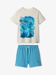 Hatley Blue Beware of Shark T-Shirt and Shorts Set - Image 2 of 2