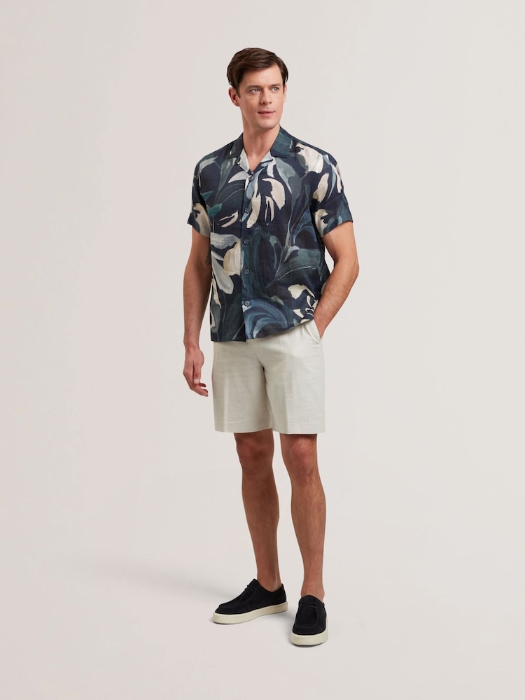 Creme - Shorts de linho Ted Baker Kenleys - Imagem 1 de 6