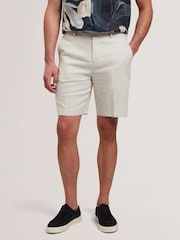 Creme - Shorts de linho Ted Baker Kenleys - Imagem 2 de 6