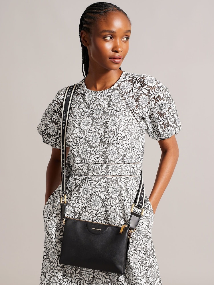 Ted Baker Black Esille-Webbing Cross-Body Bag - Image 1 of 5