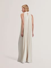 Ted Baker White Akala Pleated V-Neck Maxi Dress - Image 3 of 5