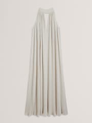 Ted Baker White Akala Pleated V-Neck Maxi Dress - Image 4 of 5