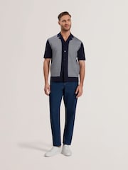 Ted Baker Blue Padrig Knitted Herringbone Shirt - Image 2 of 6