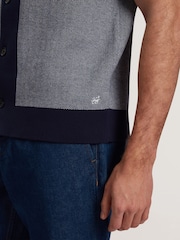 Ted Baker Blue Padrig Knitted Herringbone Shirt - Image 3 of 6
