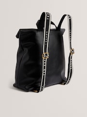 Ted Baker Black Essaya-Pebbled Leather Fold Over Backpack - Image 2 of 4