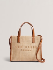 Ted Baker Brown Paolina-Faux Raffia Small Icon Bag - Image 1 of 4