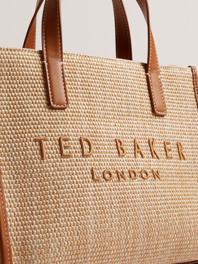 Ted Baker Brown Paolina-Faux Raffia Small Icon Bag - Image 2 of 4