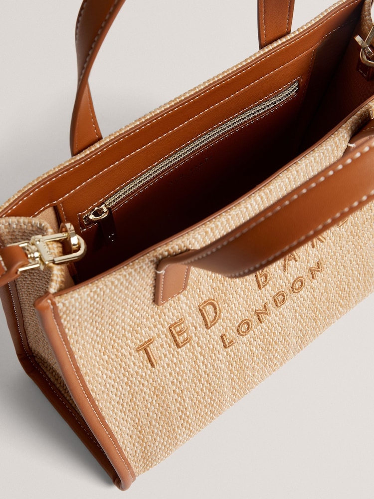 Ted Baker Brown Paolina-Faux Raffia Small Icon Bag - Image 4 of 4