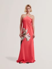 Ted Baker Ajima-Halter Neck Bias Cut Maxi Dress - Image 1 of 5