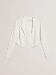 Ted Baker White Erhan Sculptured Ribbed Knit Cardigan - Image 5 of 6