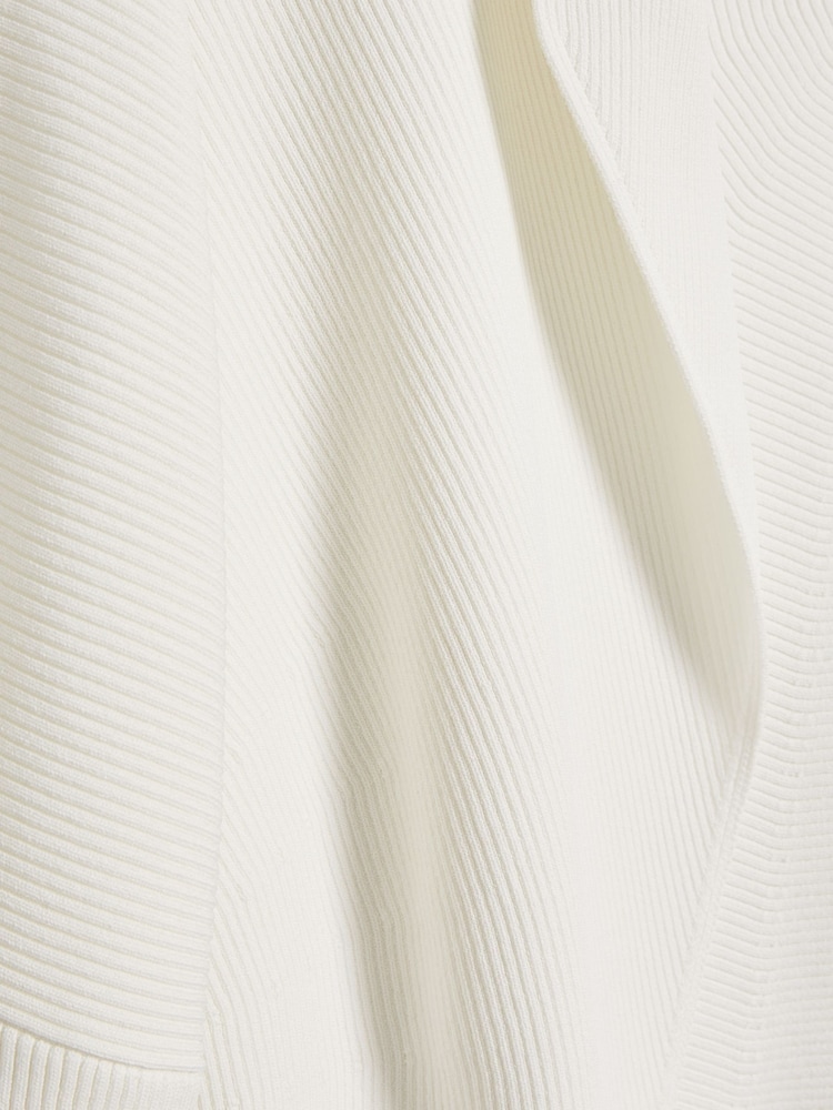 Ted Baker White Erhan Sculptured Ribbed Knit Cardigan - Image 6 of 6