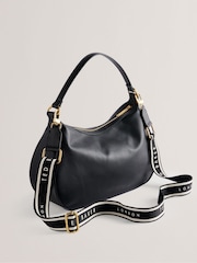 Ted Baker Black Esiah-Webbing Slouchy Hobo Bag - Image 3 of 5