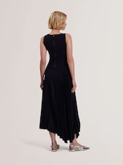 Синий - Ted Baker Azzina Knit Slash Neck Dress With Pleat Panel - Image 2 of 5