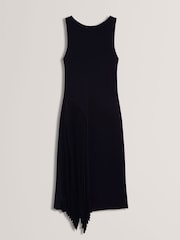 Синий - Ted Baker Azzina Knit Slash Neck Dress With Pleat Panel - Image 4 of 5