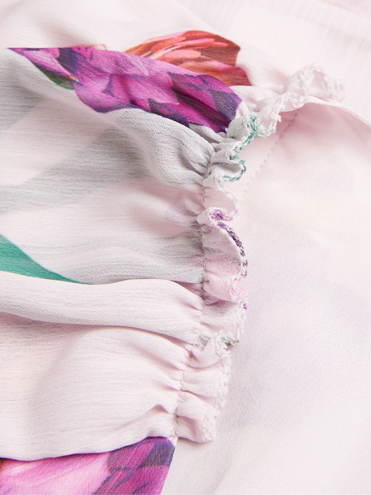 Ted Baker Pink Fasnia Angel Sleeve Wrap Mini Dress - Image 7 of 7