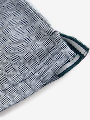 Ted Baker Blue Auguso Short Sleeve Regular Tonal Jacquard 100% Cotton Polo Shirt - Image 3 of 4
