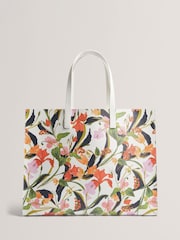 Ted Baker Cream Extra Large Florish Floral Printed Icon Bag - Image 1 of 4