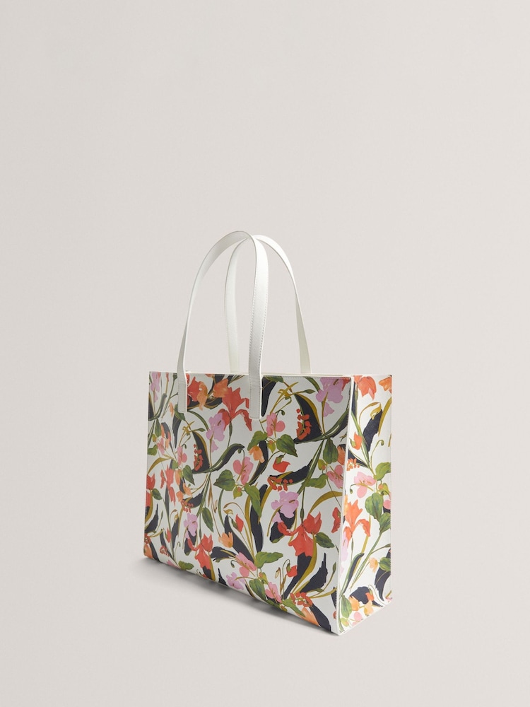 Ted Baker Cream Extra Large Florish Floral Printed Icon Bag - Image 2 of 4