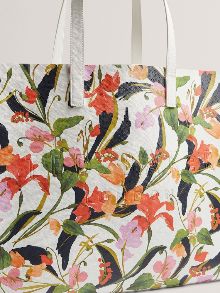 Ted Baker Cream Extra Large Florish Floral Printed Icon Bag - Image 3 of 4