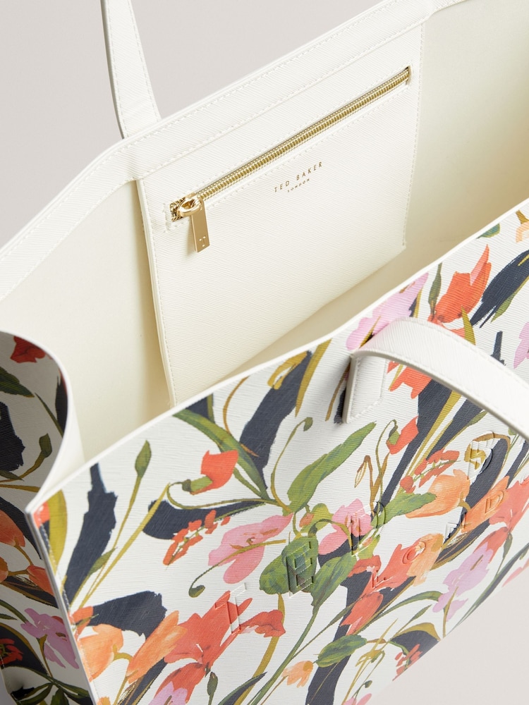 Ted Baker Cream Extra Large Florish Floral Printed Icon Bag - Image 4 of 4