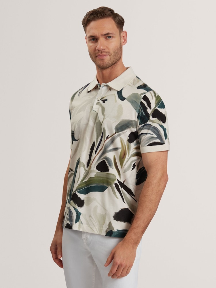 Поло из 100% хлопка с принтом Ted Baker Kivem - Image 1 of 6