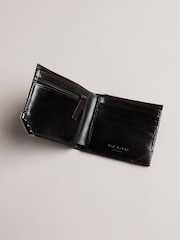Ted Baker Black Kornerr Metal Corner Bifold Coin Wallet - Image 3 of 4