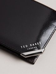 Ted Baker Black Kornerr Metal Corner Bifold Coin Wallet - Image 4 of 4