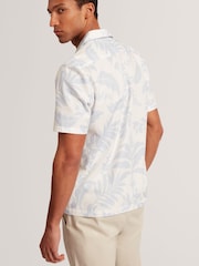 Ted Baker Blue Kits Short Sleeve Relaxed Floral Print Shirt - Image 3 of 7