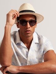 Ted Baker Blue Kits Short Sleeve Relaxed Floral Print Shirt - Image 4 of 7