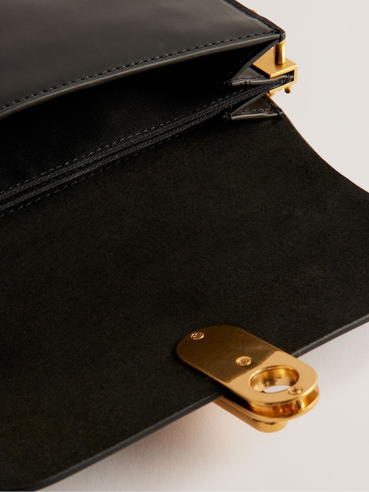 Ted Baker Black Kkaysa Polished Small Leather Cross-Body Bag - Image 2 of 5