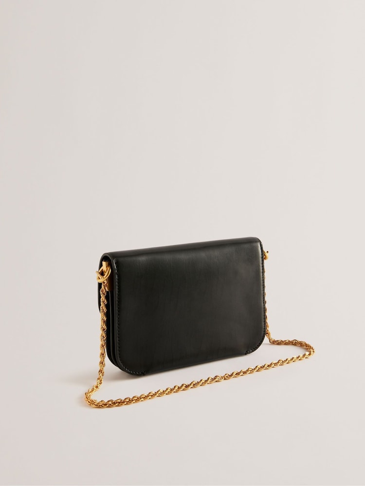 Ted Baker Black Kkaysa Polished Small Leather Cross-Body Bag - Image 3 of 5