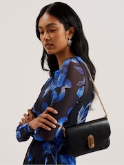 Ted Baker Black Kkaysa Polished Small Leather Cross-Body Bag - Image 5 of 5