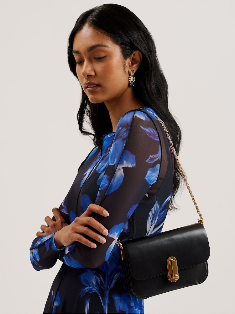 Ted Baker Black Kkaysa Polished Small Leather Cross-Body Bag - Image 5 of 5