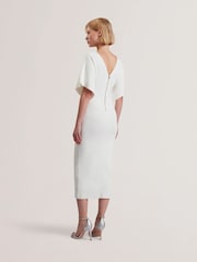 Ted Baker White Rebexxa V-Neck Knitted Midi Dress - Image 4 of 5