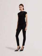 Ted Baker Black Felinda Fly Front Stretch Leggings - Image 1 of 6
