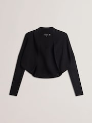 Ted Baker Black Erhan Sculptured Ribbed Knit Cardigan - Image 5 of 8